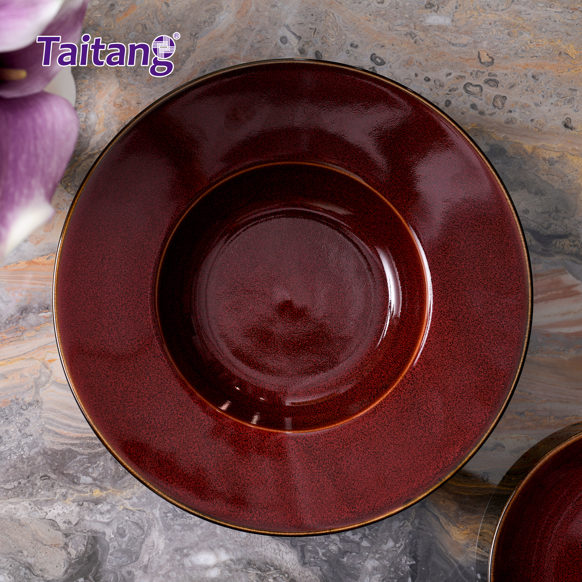 色釉窑变陶瓷餐具-10"草帽盘