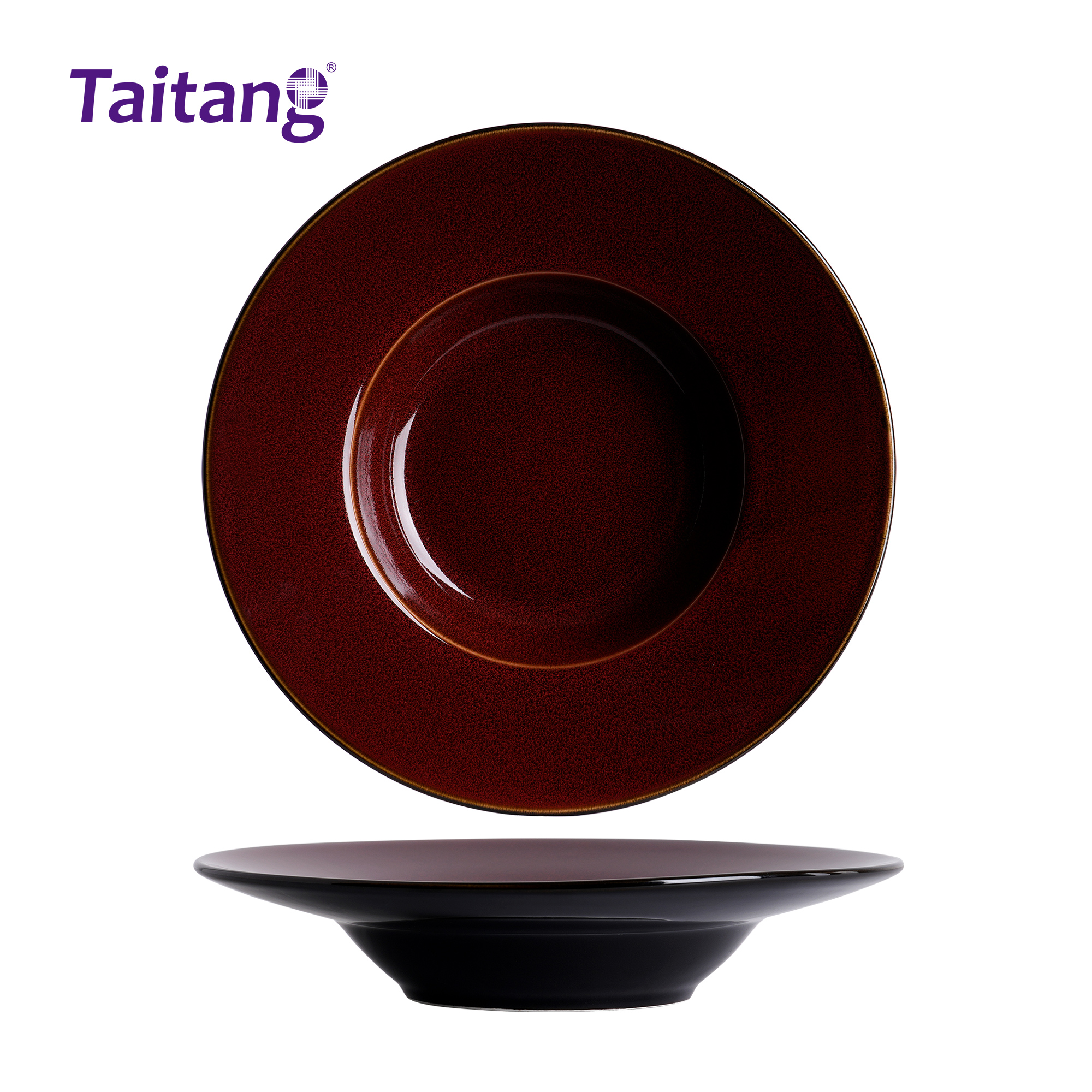 色釉窑变陶瓷餐具-10"草帽盘